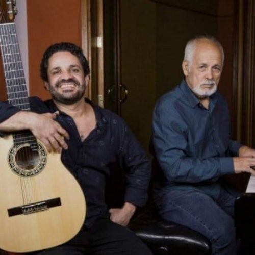 Cristóvão ao piano, em gravação com Edu Lobo e Chico Buarque. | Imagem: reprodução